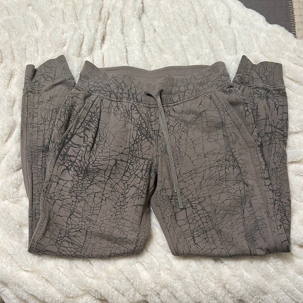 Stylish Gray Joggers with Unique Pattern